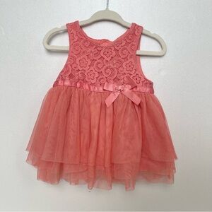 Cat&Jack Baby 6-9month Salmon Pink Lace Tulle Sleeveless Easter Dress w/ Bottom